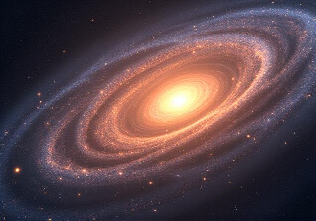 Two spiral galaxies interacting and merging